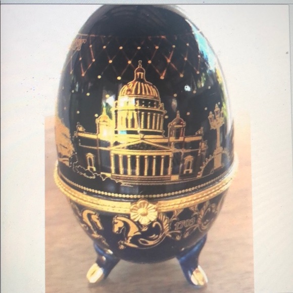 trinket Other - Russia porcelain egg decoration Trinket box 31/2